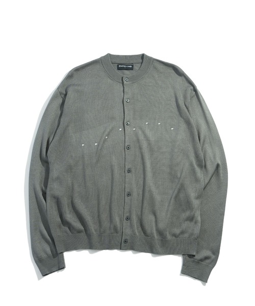 Starting Over(スターティングオーバー)の「studded high-gauge knit crewneck cardigan/スタッズ デザイン ハイゲージ ニット クルーネック カーディガン 短丈 カーデ(カーディガン/ボレロ・メンズ・ブラック/グレー・M/L)」の2枚目の写真