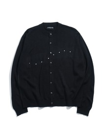 Starting Over（スターティングオーバー）の「studded high-gauge knit crewneck cardigan/スタッズ デザイン ハイゲージ ニット クルーネック カーディガン 短丈 カーデ（カーディガン/ボレロ）」