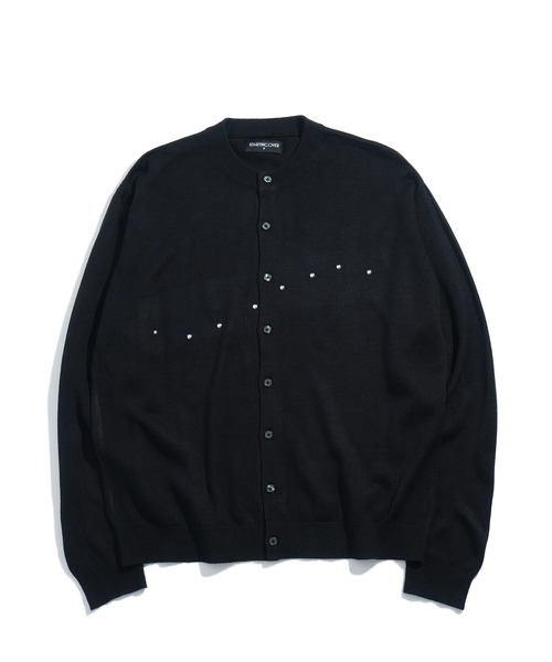 Starting Over(スターティングオーバー)の「studded high-gauge knit crewneck cardigan/スタッズ デザイン ハイゲージ ニット クルーネック カーディガン 短丈 カーデ(カーディガン/ボレロ・メンズ・ブラック/グレー・M/L)」の1枚目の写真