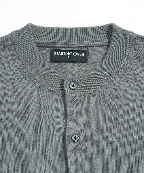 Starting Over(スターティングオーバー)の「studded high-gauge knit crewneck cardigan/スタッズ デザイン ハイゲージ ニット クルーネック カーディガン 短丈 カーデ(カーディガン/ボレロ・メンズ・ブラック/グレー・M/L)」の4枚目の写真