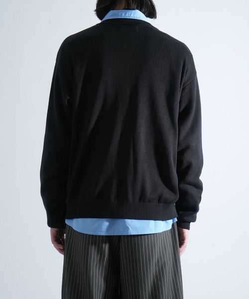 Starting Over(スターティングオーバー)の「studded high-gauge knit crewneck cardigan/スタッズ デザイン ハイゲージ ニット クルーネック カーディガン 短丈 カーデ(カーディガン/ボレロ・メンズ・ブラック/グレー・M/L)」の12枚目の写真