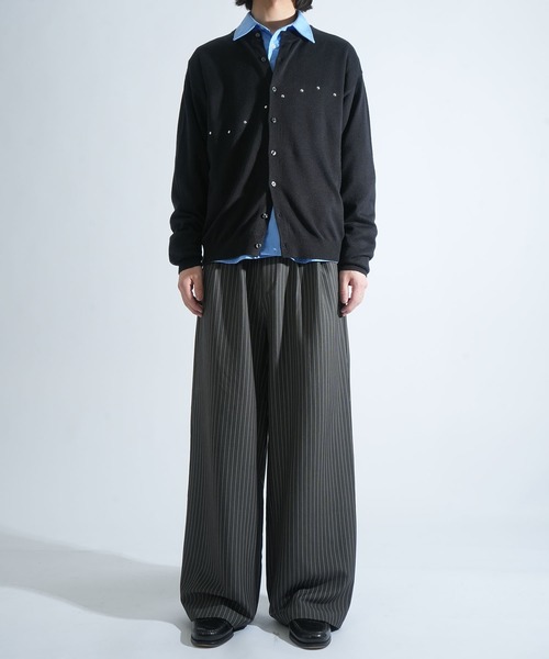 Starting Over(スターティングオーバー)の「studded high-gauge knit crewneck cardigan/スタッズ デザイン ハイゲージ ニット クルーネック カーディガン 短丈 カーデ(カーディガン/ボレロ・メンズ・ブラック/グレー・M/L)」の16枚目の写真