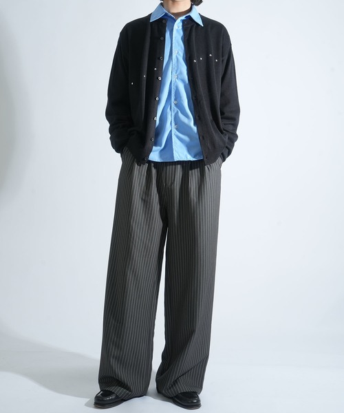 Starting Over(スターティングオーバー)の「studded high-gauge knit crewneck cardigan/スタッズ デザイン ハイゲージ ニット クルーネック カーディガン 短丈 カーデ(カーディガン/ボレロ・メンズ・ブラック/グレー・M/L)」の18枚目の写真