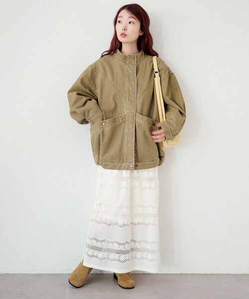 Kastane（カスタネ）の「レースボーダースカート（スカート・レディース・アイボリー/ブラック・FREE）」の7枚目の写真