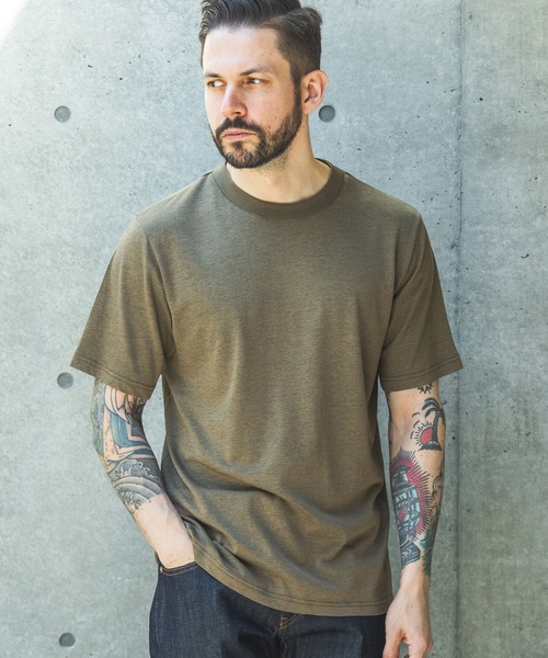 MR.OLIVE(ミスターオリーブ)の「COOL TOUCH C/R JERSEY / CREW NECK T-SHIRT /M261140(Tシャツ/カットソー・メンズ・オフホワイト/ブラック/カーキ・MEDIUM/LARGE)」の3枚目の写真