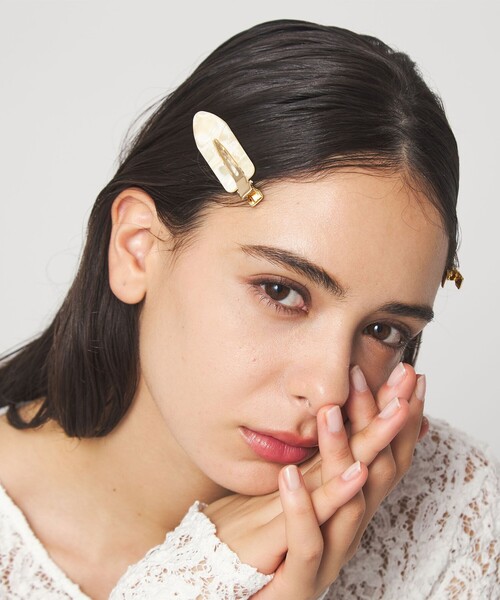 PEIGNEE＞ ヘアクリップ / PAIR（バレッタ/ヘアクリップ）｜green