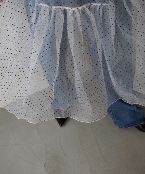 SANSeLF（サンセルフ）の「【SANSeLF】ドットシアースカート saw26s013（スカート・レディース・ブラック/ホワイト・FREE）」の12枚目の写真