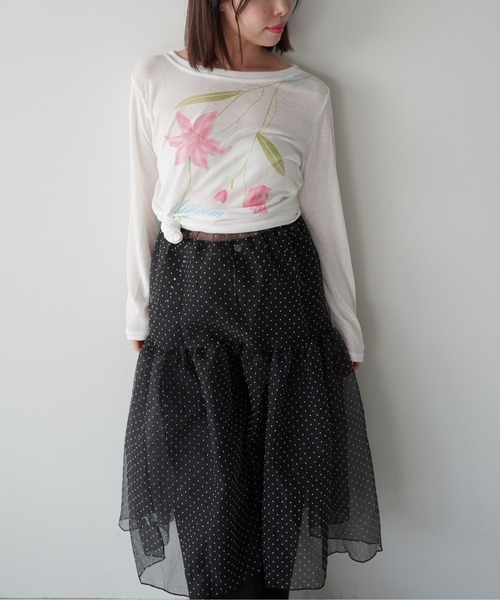 SANSeLF（サンセルフ）の「【SANSeLF】ドットシアースカート saw26s013（スカート・レディース・ブラック/ホワイト・FREE）」の13枚目の写真