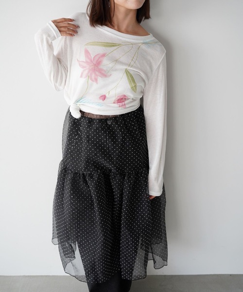 SANSeLF（サンセルフ）の「【SANSeLF】ドットシアースカート saw26s013（スカート・レディース・ブラック/ホワイト・FREE）」の15枚目の写真