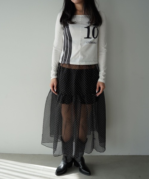 SANSeLF（サンセルフ）の「【SANSeLF】ドットシアースカート saw26s013（スカート・レディース・ブラック/ホワイト・FREE）」の17枚目の写真