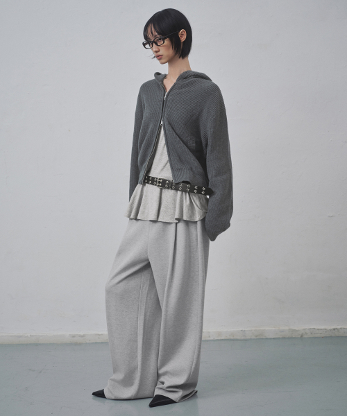 MUSINSA STANDARD WOMAN（ムシンサスタンダードウーマン）の「ウィメンズダブルニットバルーンスウェットパンツ[ミディアムグレー]（スウェットパンツ・レディース・その他・SMALL/MEDIUM/LARGE/X-SMALL）」の3枚目の写真