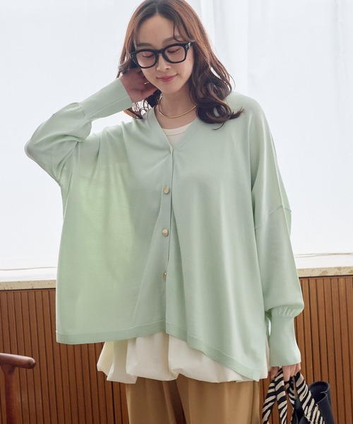 Elura(エルーラ)の「サラサラタッチ2WAYカーディガン/656775(カーディガン/ボレロ・レディース・ブラック/ライトグリーン/ブラウン/ホワイト・FREE)」の1枚目の写真