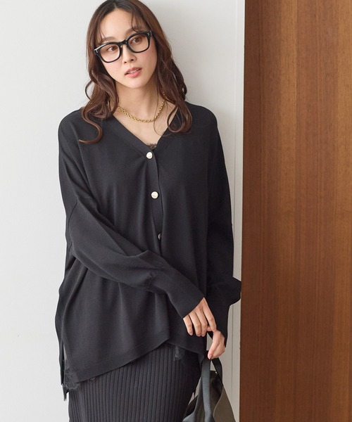 Elura(エルーラ)の「サラサラタッチ2WAYカーディガン/656775(カーディガン/ボレロ・レディース・ブラック/ライトグリーン/ブラウン/ホワイト・FREE)」の3枚目の写真