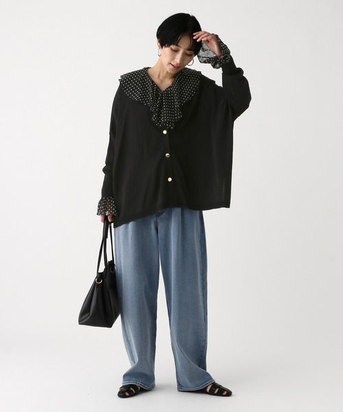 Elura(エルーラ)の「サラサラタッチ2WAYカーディガン/656775(カーディガン/ボレロ・レディース・ブラック/ライトグリーン/ブラウン/ホワイト・FREE)」の10枚目の写真