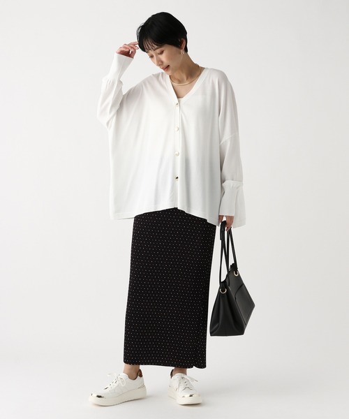 Elura(エルーラ)の「サラサラタッチ2WAYカーディガン/656775(カーディガン/ボレロ・レディース・ブラック/ライトグリーン/ブラウン/ホワイト・FREE)」の8枚目の写真