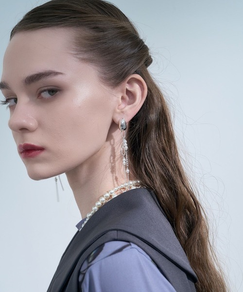 HARE(ハレ)の「パールミックスチェーンピアス(HARE)(ピアス(両耳用)・レディース・シルバー・FREE)」の9枚目の写真