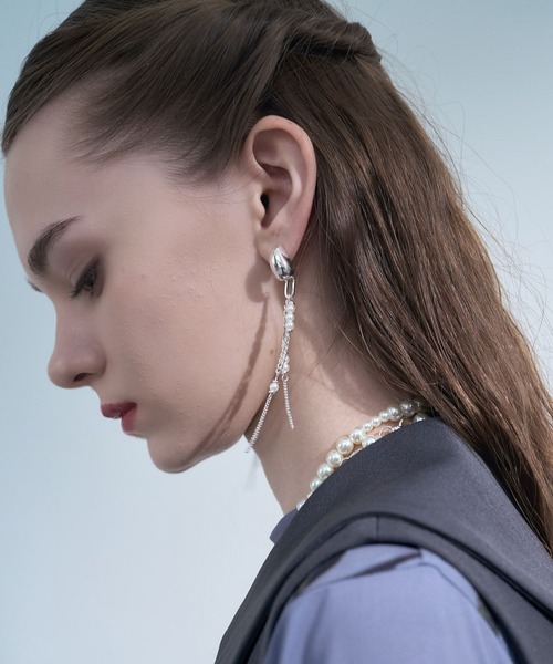 HARE(ハレ)の「パールミックスチェーンピアス(HARE)(ピアス(両耳用)・レディース・シルバー・FREE)」の10枚目の写真