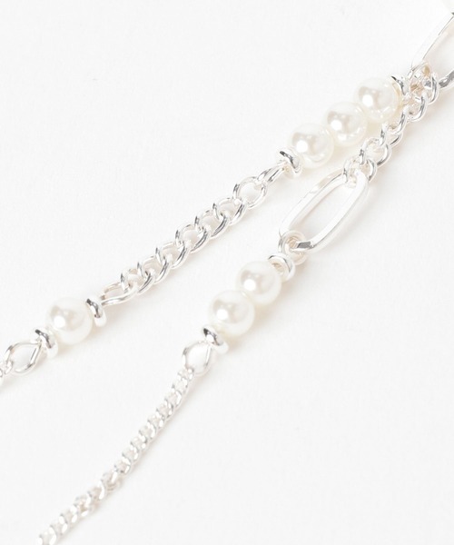 HARE(ハレ)の「パールミックスチェーンピアス(HARE)(ピアス(両耳用)・レディース・シルバー・FREE)」の5枚目の写真