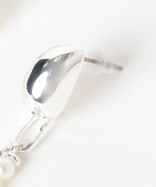 HARE(ハレ)の「パールミックスチェーンピアス(HARE)(ピアス(両耳用)・レディース・シルバー・FREE)」の7枚目の写真