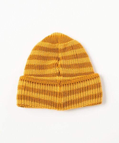 LEUCHTFEUER（ロイフトフォイヤー）の「【別注】LEUCHTFEUER / 2トーン ボーダー ワッチキャップ（ニットキャップ/ビーニー・レディース・イエロー/パープル・ONE SIZE）」の5枚目の写真