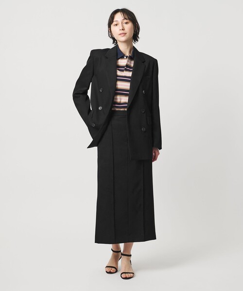 UNITED ARROWS(ユナイテッドアローズ)の「ギャバジン スカート(スカート・レディース・ブラック/ネイビー・36/38)」の7枚目の写真