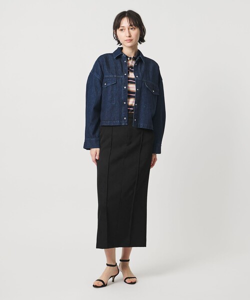 UNITED ARROWS(ユナイテッドアローズ)の「ギャバジン スカート(スカート・レディース・ブラック/ネイビー・36/38)」の8枚目の写真