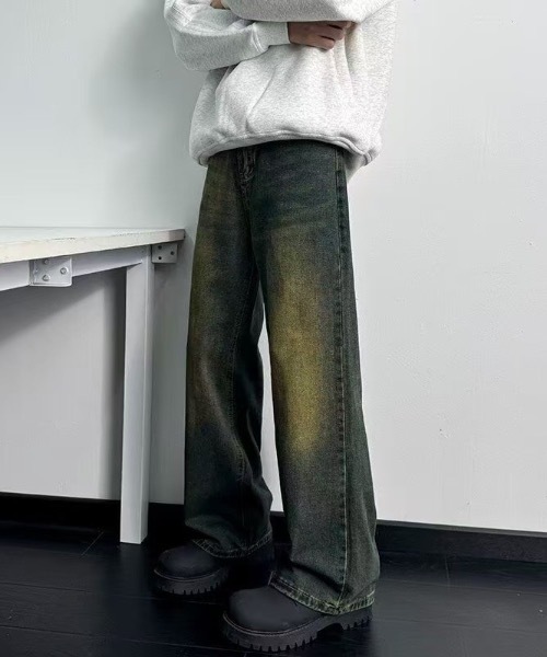 SHEPP(シープ)の「【26年春新作】極太ワイド ケミカルウォッシュ ルーズバギーデニム(デニムパンツ・メンズ・ブラック系その他/ブラック/インディゴブルー・L/M)」の5枚目の写真