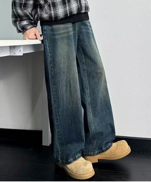 SHEPP(シープ)の「【26年春新作】極太ワイド ケミカルウォッシュ ルーズバギーデニム(デニムパンツ・メンズ・ブラック系その他/ブラック/インディゴブルー・L/M)」の15枚目の写真
