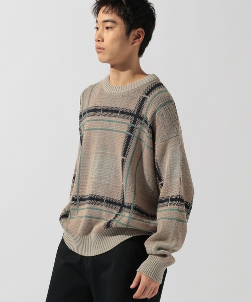 niko and...(ニコアンド)の「チェック柄ニットプルオーバー(ニット/セーター・メンズ・ライトブルー/ベージュ・MEDIUM/LARGE)」の18枚目の写真