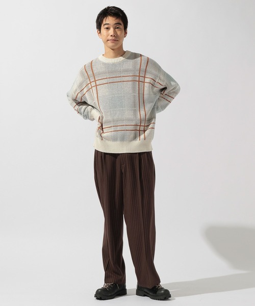 niko and...(ニコアンド)の「チェック柄ニットプルオーバー(ニット/セーター・メンズ・ライトブルー/ベージュ・MEDIUM/LARGE)」の19枚目の写真