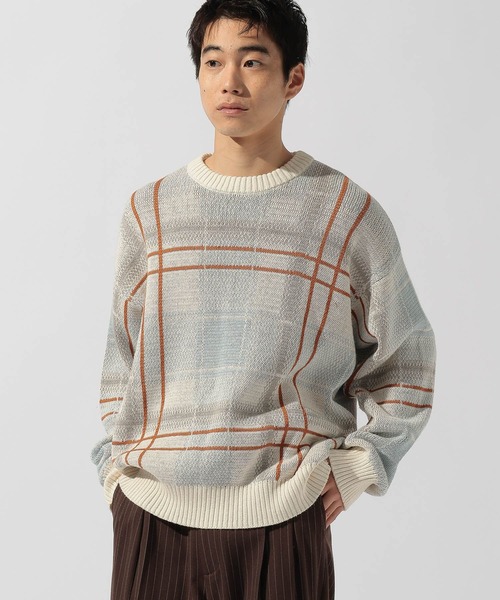 niko and...(ニコアンド)の「チェック柄ニットプルオーバー(ニット/セーター・メンズ・ライトブルー/ベージュ・MEDIUM/LARGE)」の21枚目の写真