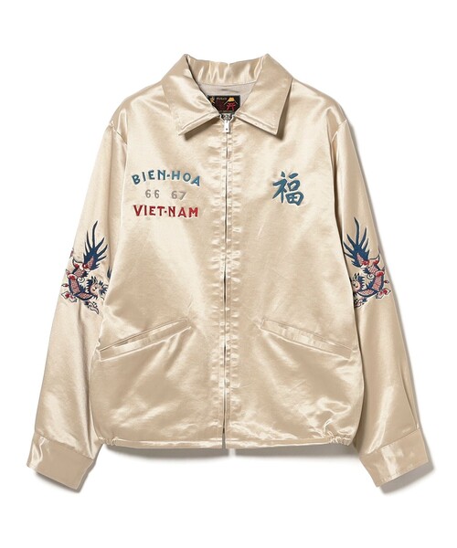 BEAMS BOY（ビームスボーイ）の「テーラー東洋 / Mid 1960s Style Satin Vietnam Jacket “PARACHUTE”（ブルゾン・レディース・グリーン/オフホワイト・SMALL）」の3枚目の写真