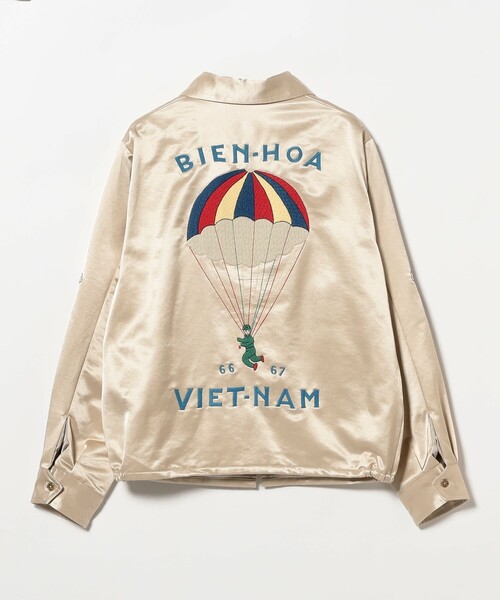 BEAMS BOY（ビームスボーイ）の「テーラー東洋 / Mid 1960s Style Satin Vietnam Jacket “PARACHUTE”（ブルゾン・レディース・グリーン/オフホワイト・SMALL）」の5枚目の写真