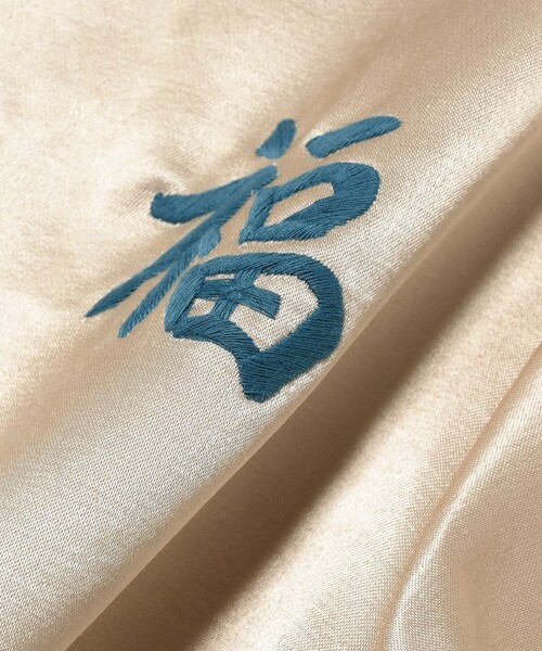 BEAMS BOY（ビームスボーイ）の「テーラー東洋 / Mid 1960s Style Satin Vietnam Jacket “PARACHUTE”（ブルゾン・レディース・グリーン/オフホワイト・SMALL）」の6枚目の写真