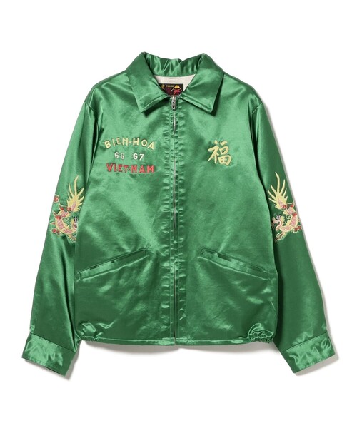BEAMS BOY（ビームスボーイ）の「テーラー東洋 / Mid 1960s Style Satin Vietnam Jacket “PARACHUTE”（ブルゾン・レディース・グリーン/オフホワイト・SMALL）」の7枚目の写真