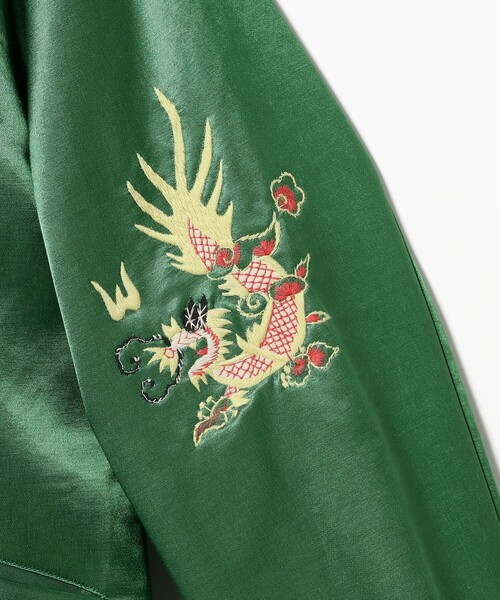 BEAMS BOY（ビームスボーイ）の「テーラー東洋 / Mid 1960s Style Satin Vietnam Jacket “PARACHUTE”（ブルゾン・レディース・グリーン/オフホワイト・SMALL）」の10枚目の写真