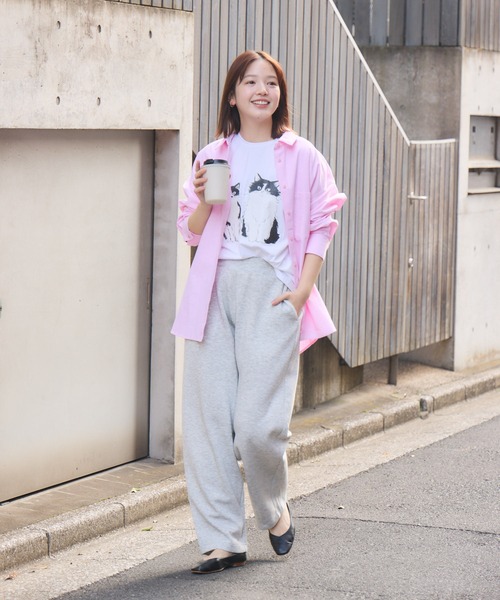 meeny miny（ミーニーマイニー）の「【meeny miny】CAT & BAKES 9456『フランスパン』シャツ（シャツ/ブラウス・レディース・ブルー/ピンク/ホワイト・M-L/S-M）」の4枚目の写真