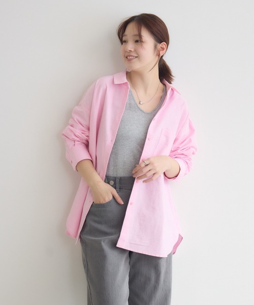 meeny miny（ミーニーマイニー）の「【meeny miny】CAT & BAKES 9456『フランスパン』シャツ（シャツ/ブラウス・レディース・ブルー/ピンク/ホワイト・M-L/S-M）」の10枚目の写真