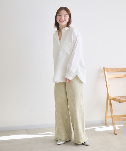 meeny miny（ミーニーマイニー）の「【meeny miny】CAT & BAKES 9456『フランスパン』シャツ（シャツ/ブラウス・レディース・ブルー/ピンク/ホワイト・M-L/S-M）」の14枚目の写真