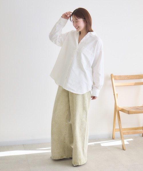 meeny miny（ミーニーマイニー）の「【meeny miny】CAT & BAKES 9456『フランスパン』シャツ（シャツ/ブラウス・レディース・ブルー/ピンク/ホワイト・M-L/S-M）」の15枚目の写真