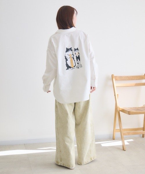 meeny miny（ミーニーマイニー）の「【meeny miny】CAT & BAKES 9456『フランスパン』シャツ（シャツ/ブラウス・レディース・ブルー/ピンク/ホワイト・M-L/S-M）」の16枚目の写真