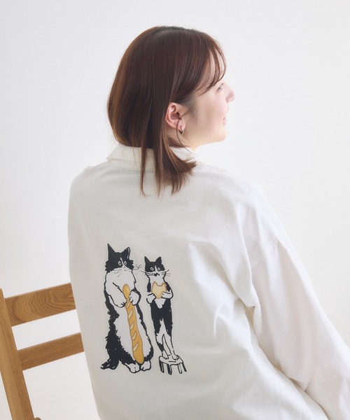 meeny miny（ミーニーマイニー）の「【meeny miny】CAT & BAKES 9456『フランスパン』シャツ（シャツ/ブラウス・レディース・ブルー/ピンク/ホワイト・M-L/S-M）」の20枚目の写真
