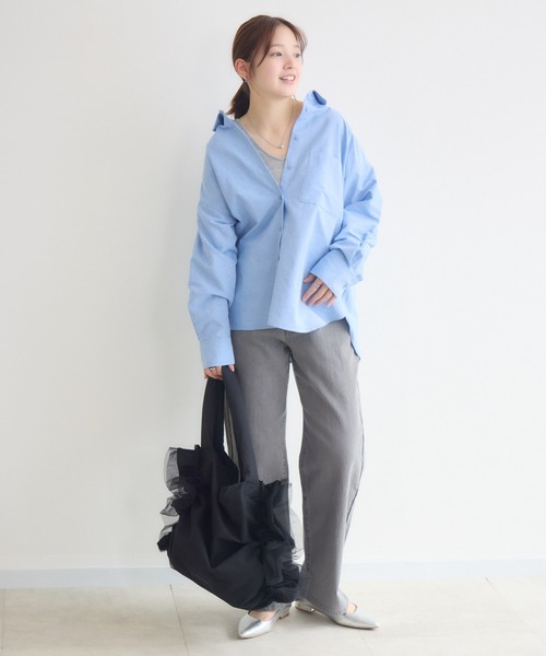 meeny miny（ミーニーマイニー）の「【meeny miny】CAT & BAKES 9456『フランスパン』シャツ（シャツ/ブラウス・レディース・ブルー/ピンク/ホワイト・M-L/S-M）」の22枚目の写真