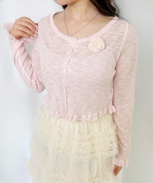 frunco(フランコ)の「【ZOZOTOWN限定】パールボタンローズカーディガン(カーディガン/ボレロ・レディース・イエロー/ホワイト/ピンク/ブラック/ブルー・FREE)」の16枚目の写真