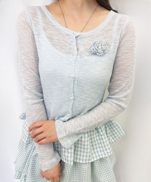 frunco(フランコ)の「【ZOZOTOWN限定】パールボタンローズカーディガン(カーディガン/ボレロ・レディース・イエロー/ホワイト/ピンク/ブラック/ブルー・FREE)」の8枚目の写真