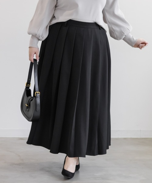 CLETTE(クレット)の「CLETTEオリジナルロングワイドプリーツスカート(スカート・レディース・ブラック/ベージュ/チャコールグレー・3L/LL/4L)」の2枚目の写真