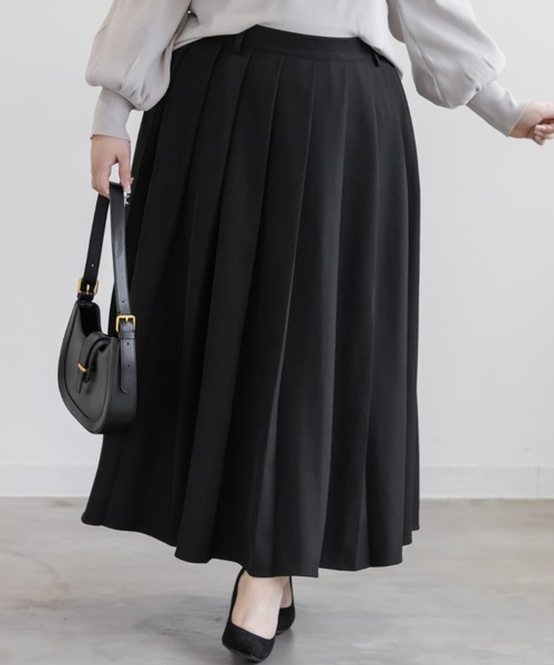 CLETTE(クレット)の「CLETTEオリジナルロングワイドプリーツスカート(スカート・レディース・ブラック/ベージュ/チャコールグレー・3L/LL/4L)」の4枚目の写真