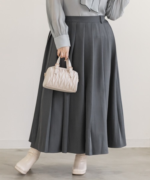 CLETTE(クレット)の「CLETTEオリジナルロングワイドプリーツスカート(スカート・レディース・ブラック/ベージュ/チャコールグレー・3L/LL/4L)」の8枚目の写真