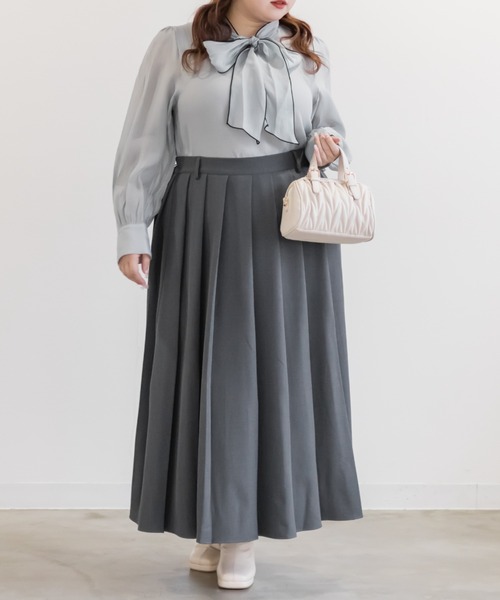 CLETTE(クレット)の「CLETTEオリジナルロングワイドプリーツスカート(スカート・レディース・ブラック/ベージュ/チャコールグレー・3L/LL/4L)」の10枚目の写真