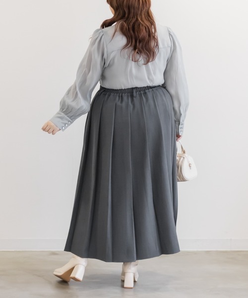 CLETTE(クレット)の「CLETTEオリジナルロングワイドプリーツスカート(スカート・レディース・ブラック/ベージュ/チャコールグレー・3L/LL/4L)」の11枚目の写真